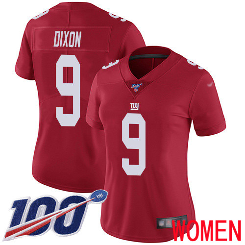 Women New York Giants 9 Riley Dixon Red Limited Red Inverted Legend 100th Season Football NFL Jersey